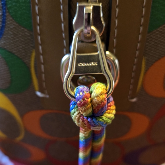 Coach Rowan Rainbow Signature Satchel with removable Crossbody Strap - Picture 9 of 16